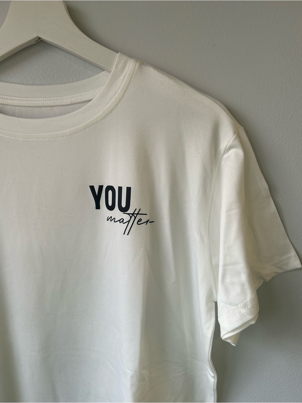 NWOT White "YOU matter" Graphic Tee
